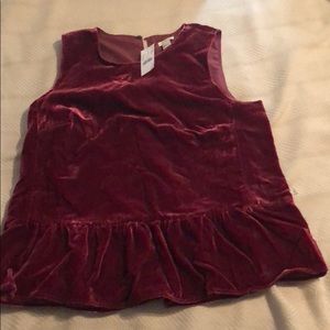 NWT j crew factory velvet sleeveless top
